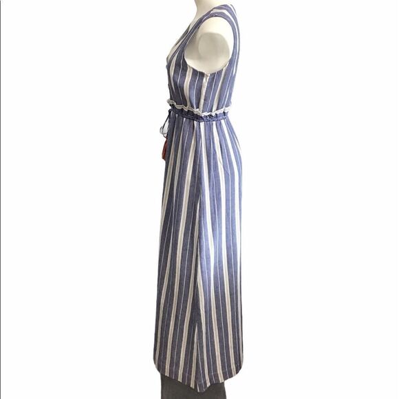 Tularosa Essie Blue Pattern Maxi Dress White Stripe Maxi Dress Size Small - Picture 3 of 12
